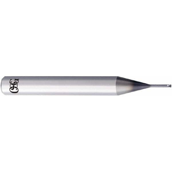 Corner Radius End Mill: 2 mm Dia, 0.8 mm LOC, 0.5 mm Radius, 4 Flutes, Solid Carbide MPN:3192022