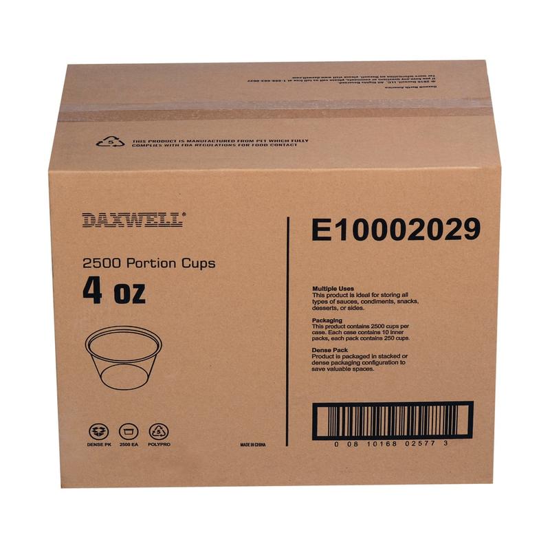 Portion Cups, 4 Oz, 10 Per Pack, Carton Of 250 Packs MPN:E10002029CT