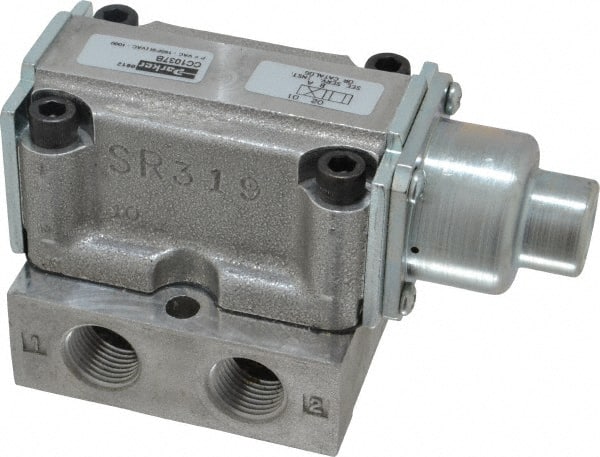Mechanically Operated Valve: 4-Way & 2-Position, Air Pilot Actuator, 3/8