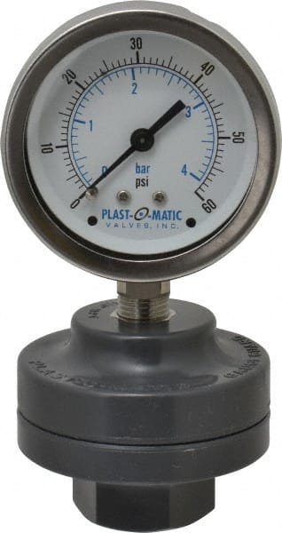60 Max psi, 2 Inch Dial Diameter, PVC Pressure Gauge Guard and Isolator MPN:GGVS060-PV