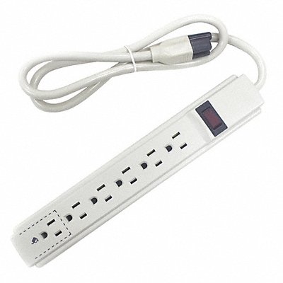 Outlet Strip 6Outlet 15A 11-1/64 L Beige MPN:52NY41