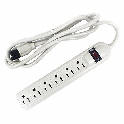Outlet Strip 6 Outlet 15A 9-5/8 L Beige MPN:52NY43