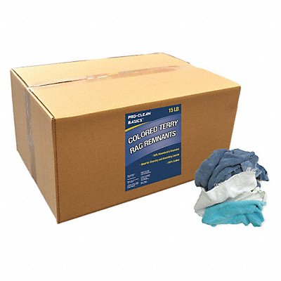 Colored Terry Cloth Remnants 15 lb Box MPN:Z99401