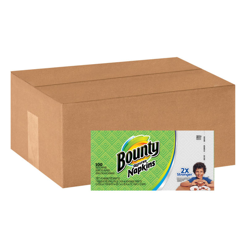 Bounty Everyday 1-Ply Napkins, 12-1/8in x 12in, White, 100 Napkins Per Pack, Carton Of 20 Packs (Min Order Qty 2) MPN:34884CT