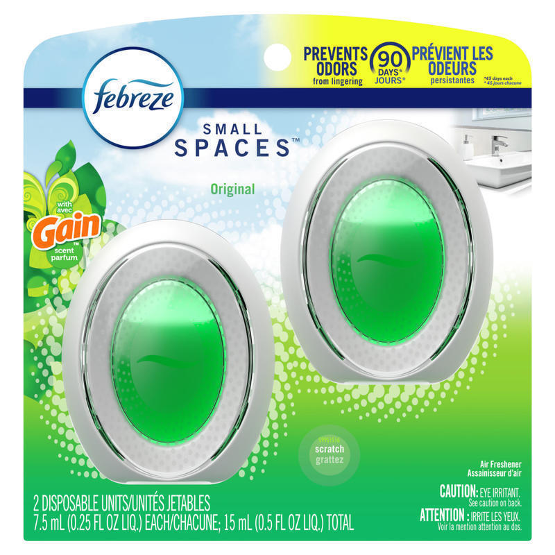 Febreze Small Spaces Air Fresheners, Gain, 0.5 Oz, Pack Of 2 Air Fresheners (Min Order Qty 10) MPN:93330