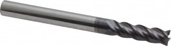 Square End Mill: 3/16'' Dia, 5/8'' LOC, 3/16'' Shank Dia, 2'' OAL, 4 Flutes, Solid Carbide MPN:155-01214