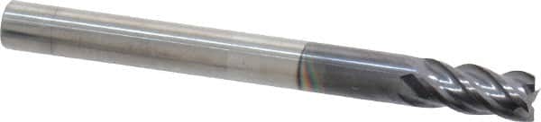 Square End Mill: 3/16'' Dia, 3/8'' LOC, 3/16'' Shank Dia, 2'' OAL, 4 Flutes, Solid Carbide MPN:155-01224