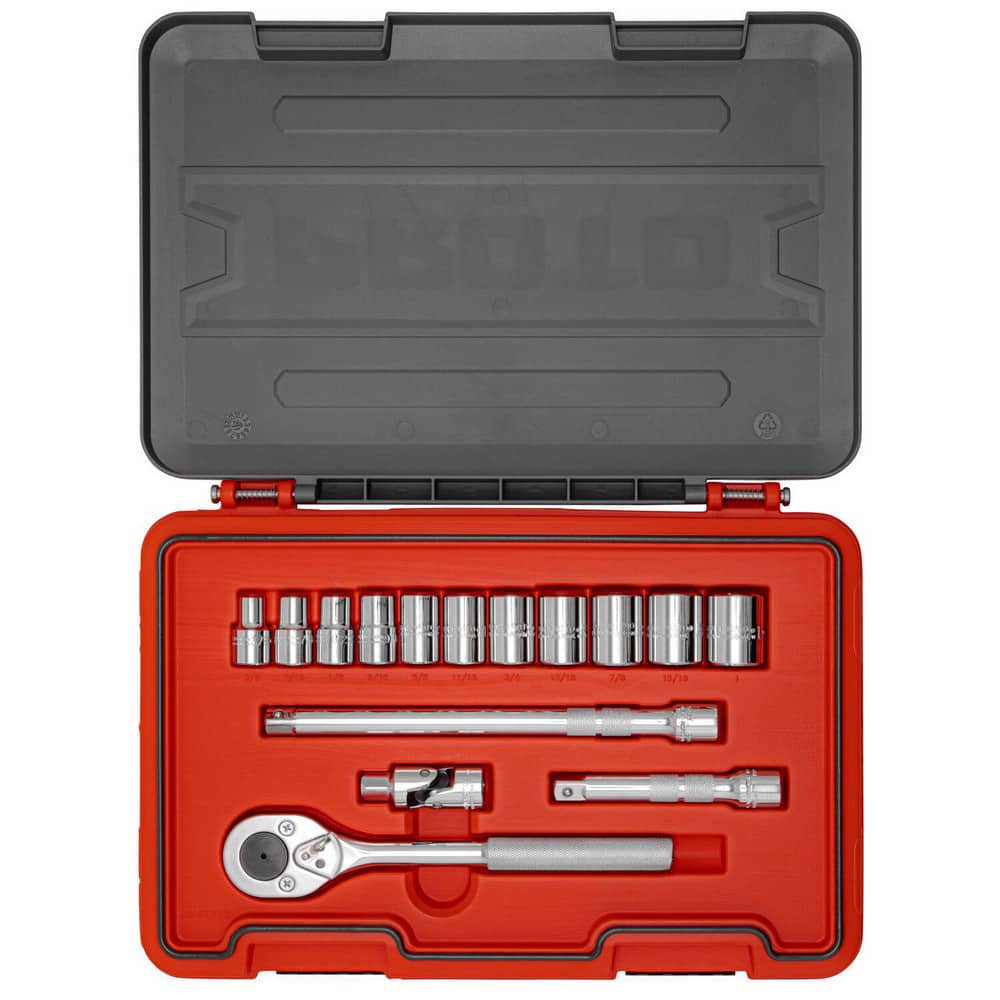 Combination Hand Tool Sets, Set Type: Socket Set , Number Of Pieces: 15 , Measurement Type: Inch , Drive Size: 1/2 , Container Type: Blow Molded Case  MPN:J54115S