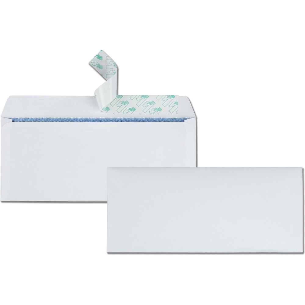 Quality Park Redi-Strip Regular Business Envelopes - Security - #10 - 9 1/2in Width x 4 1/8in Length - 24 lb - Self-sealing - Wove - 500 / Box - White (Min Order Qty 2) MPN:69122
