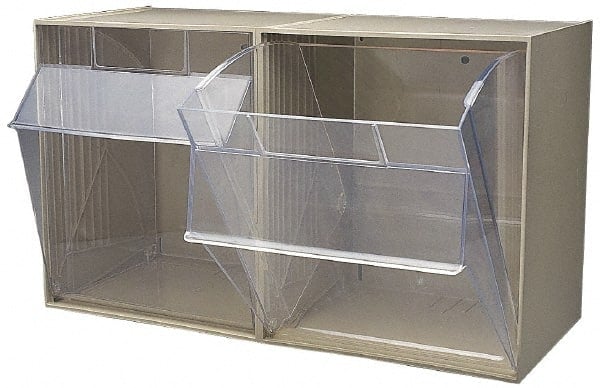 2 Compartment Ivory Small Parts Tip Out Stacking Bin Organizer MPN:QTB 302 IVORY