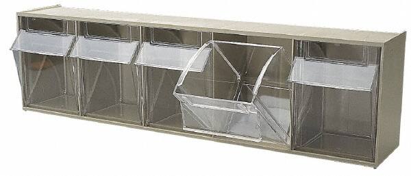 5 Compartment Ivory Small Parts Tip Out Stacking Bin Organizer MPN:QTB305IV