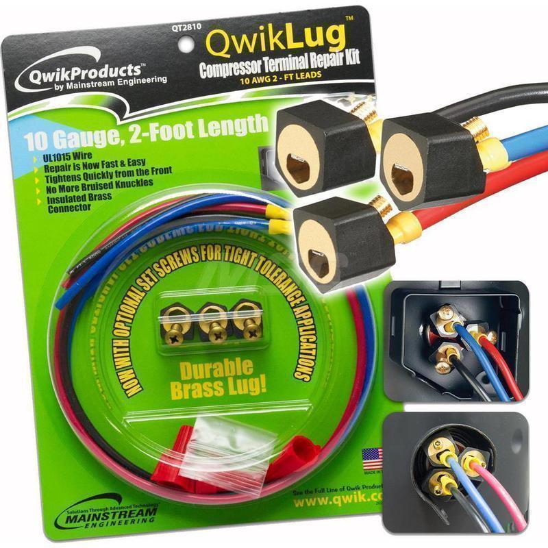 QwikLug Compressor Terminal Repair Kit 10AWG 2FT Leads MPN:QT2810