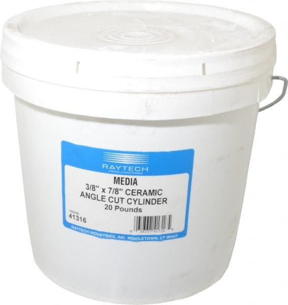Cylinder Tumbling Media: Ceramic Carrier, Aluminum Oxide Abrasive, 3/8