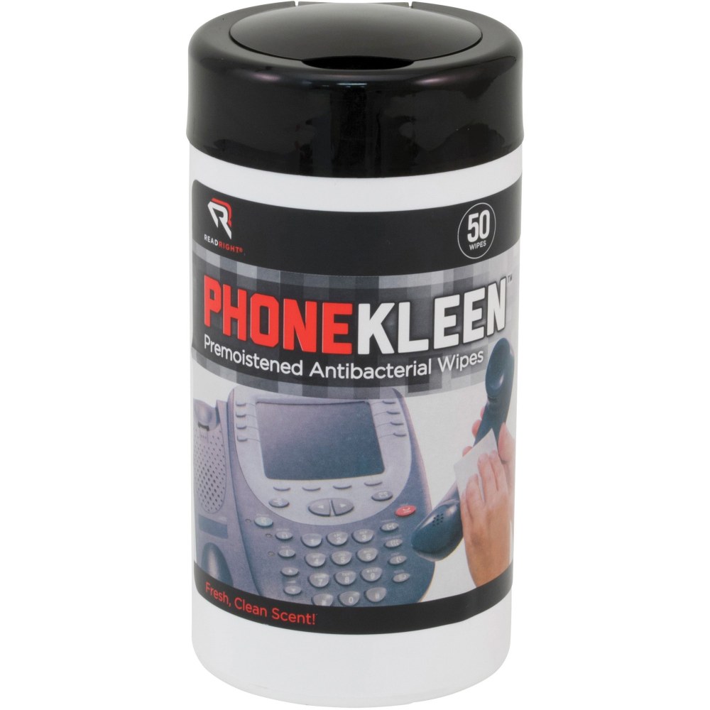 Read Right PhoneKleen Wipes - For Telephone - Pre-moistened - 50 / Tub - 1 Each (Min Order Qty 7) MPN:RR1403
