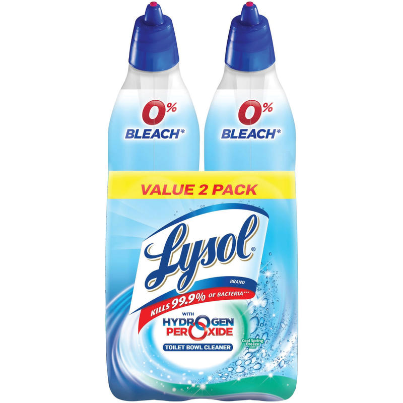 Lysol Hydrogen Peroxide Toilet Cleaner - 24 fl oz (0.8 quart) - Ocean Fresh Scent - 2 / Pack - 4 / Carton - Residue-free, Bleach-free, Disinfectant, Deodorize, Antibacterial - Blue (Min Order Qty 2) MPN:96084CT