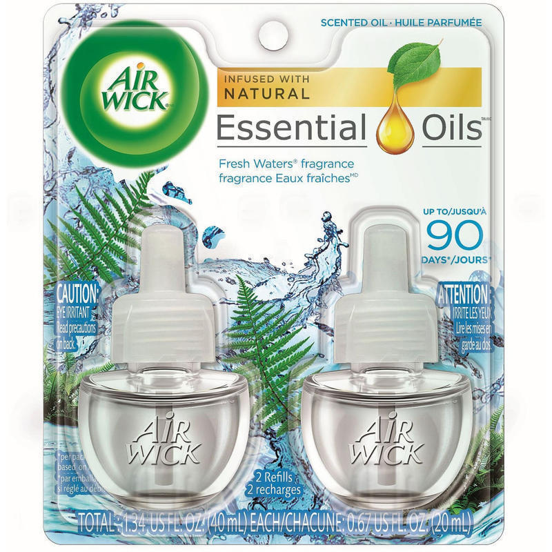 Air Wick Scented Oil Warmer Refills, 0.67 Oz, Fresh Waters, 2 Refills Per Pack, Carton Of 6 Packs (Min Order Qty 2) MPN:79717CT