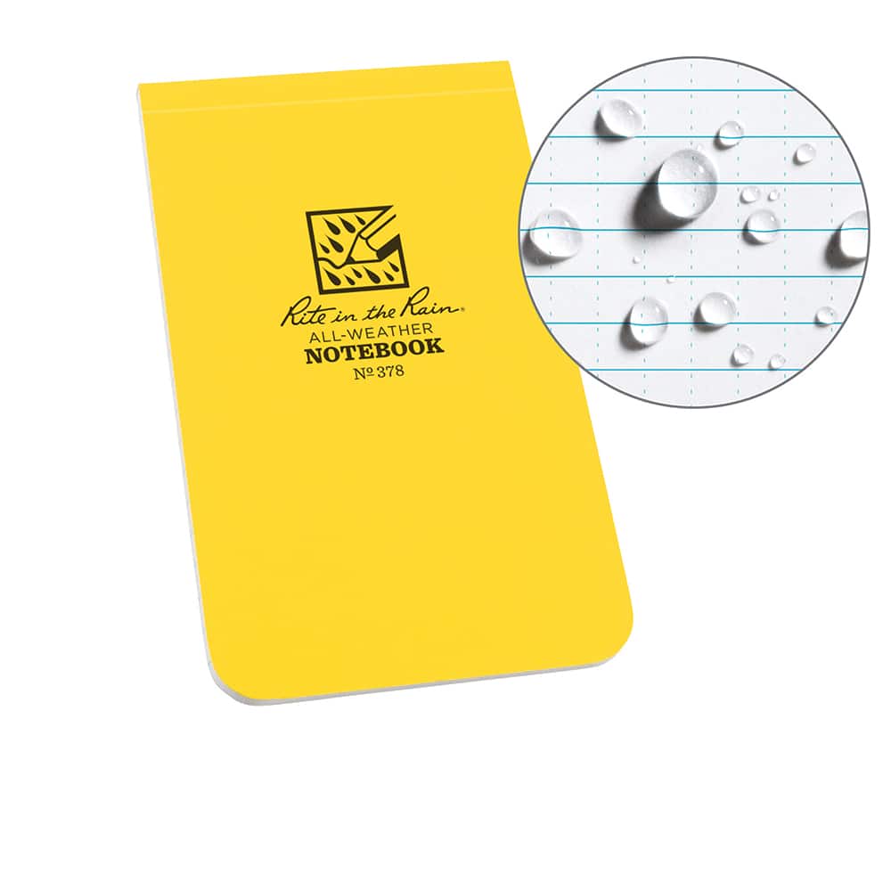 Waterproof Top Bound Notebook: 50 Sheets MPN:378