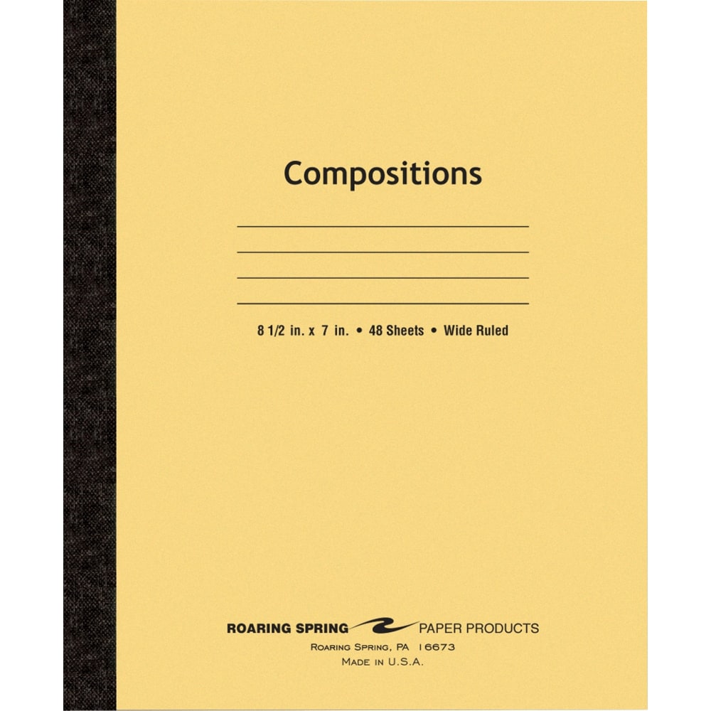 Roaring Spring Composition Notebook, 7in x 8-1/2in, 48 Sheets, Manila (Min Order Qty 15) MPN:77308