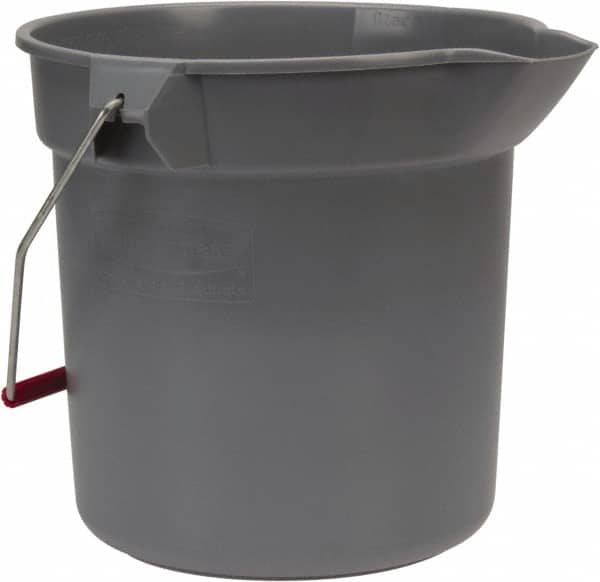 BRUTE 10 Qt, Round Bucket, Heavy-Duty Construction, Gray MPN:FG296300GRAY