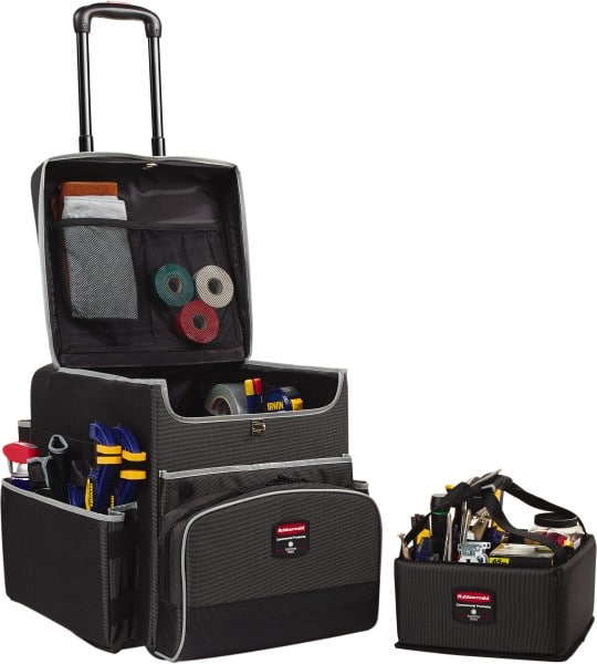 Executive Quick Carts Mobile/Travel Office Cart, Small, Dark Gray MPN:1902467