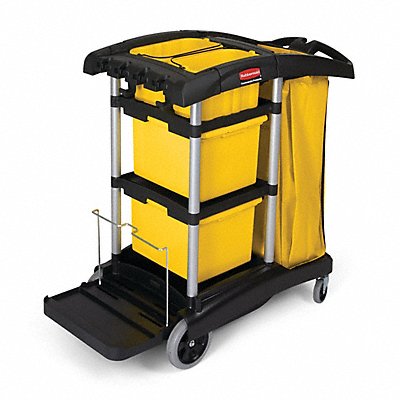 Microfiber Janitor Cart 44 H 34 gal Cap. MPN:FG9T7300BLA
