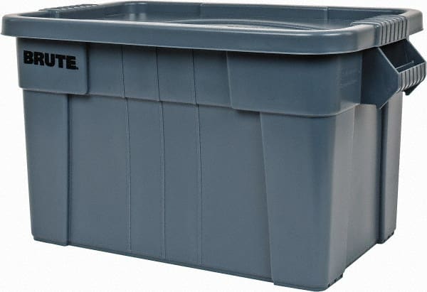 BRUTE Tote Storage Container with Lid-included, 20-Gallon, Gray, Rugged/Reusable Boxes MPN:FG9S3100GRAY