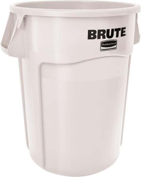 BRUTE 32 gal Vented Trash Container, White MPN:FG263200WHT