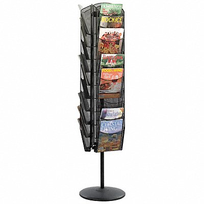Rotating Magazine Stand 30-Pocket Black MPN:5577BL