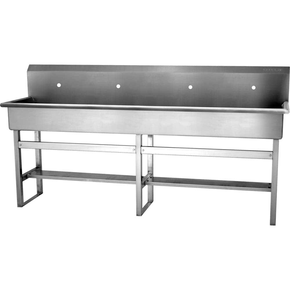 4 Person Wash-Station: Floor Mount, 304 Stainless Steel MPN:58F0