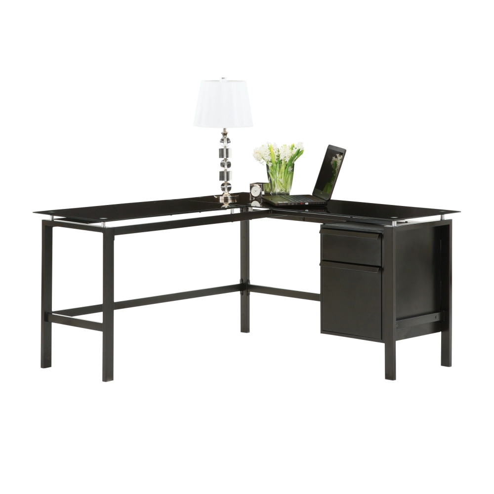 Realspace Lake Point 56inW L-Shaped Corner Desk With 56inW Return, Black MPN:410866