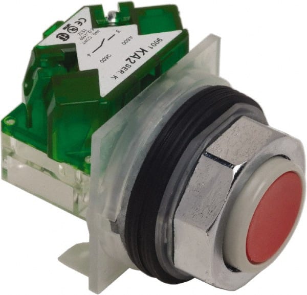 Push-Button Switch: 30 mm Mounting Hole Dia, Momentary (MO) MPN:9001KR3RH5