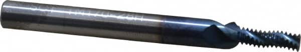 Helical Flute Thread Mill: 1/4-28, Internal/External, 3 Flute, 1/4