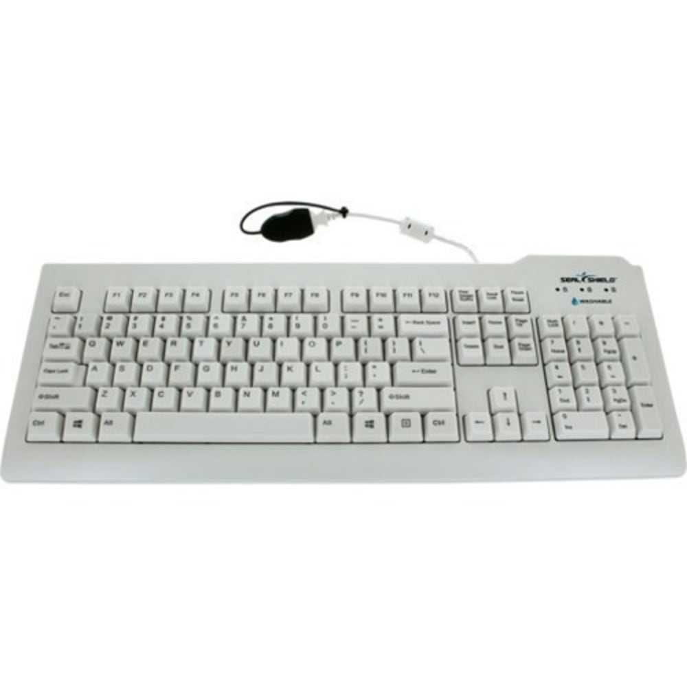 Seal Shield Silver Seal Waterproof Keyboard - SSWKSV208SE - Cable Connectivity - USB Interface - 105 Key - Swedish, Finnish - QWERTY Layout - Mac, PC - Membrane Keyswitch - White MPN:SSWKSV208SE