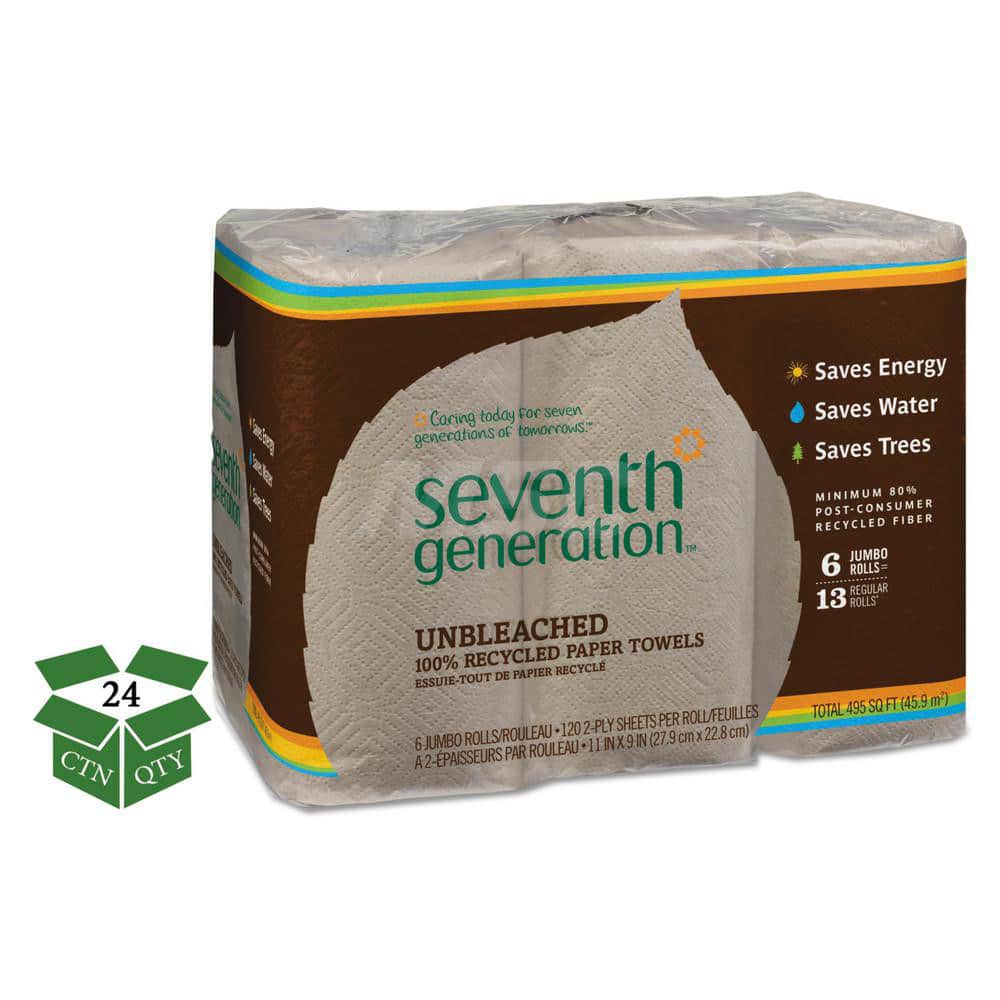 Paper Towels: Continuous Roll, 24 Rolls, Roll, 2 Ply, Recycled Fiber, Brown MPN:SEV13737