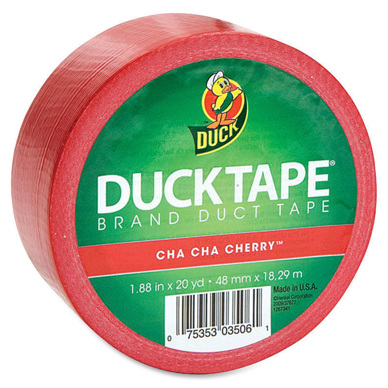 Duck Brand Brand Color Duct Tape - 20 yd Length x 1.88in Width - For Repairing, Color Coding, Packing, Crafting - 1 / Roll - Red (Min Order Qty 10) MPN:1265014RL