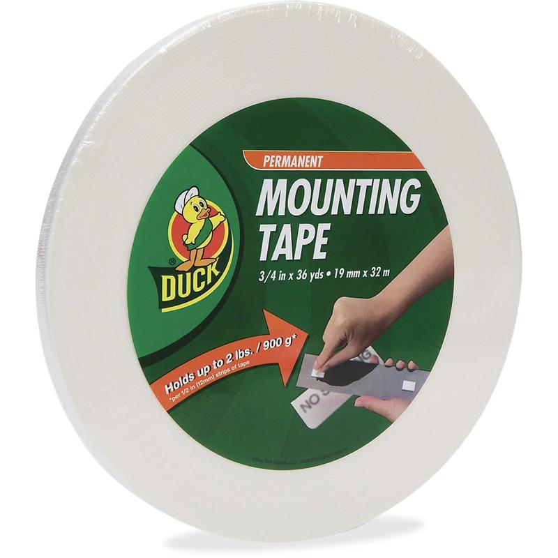 Duck Brand Double-sided Foam Mounting Tape, 3/4in x 1,296in, White (Min Order Qty 4) MPN:1289275