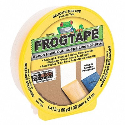 Masking Tape 1 3/8 W 60 yd L Yellow MPN:CF 160