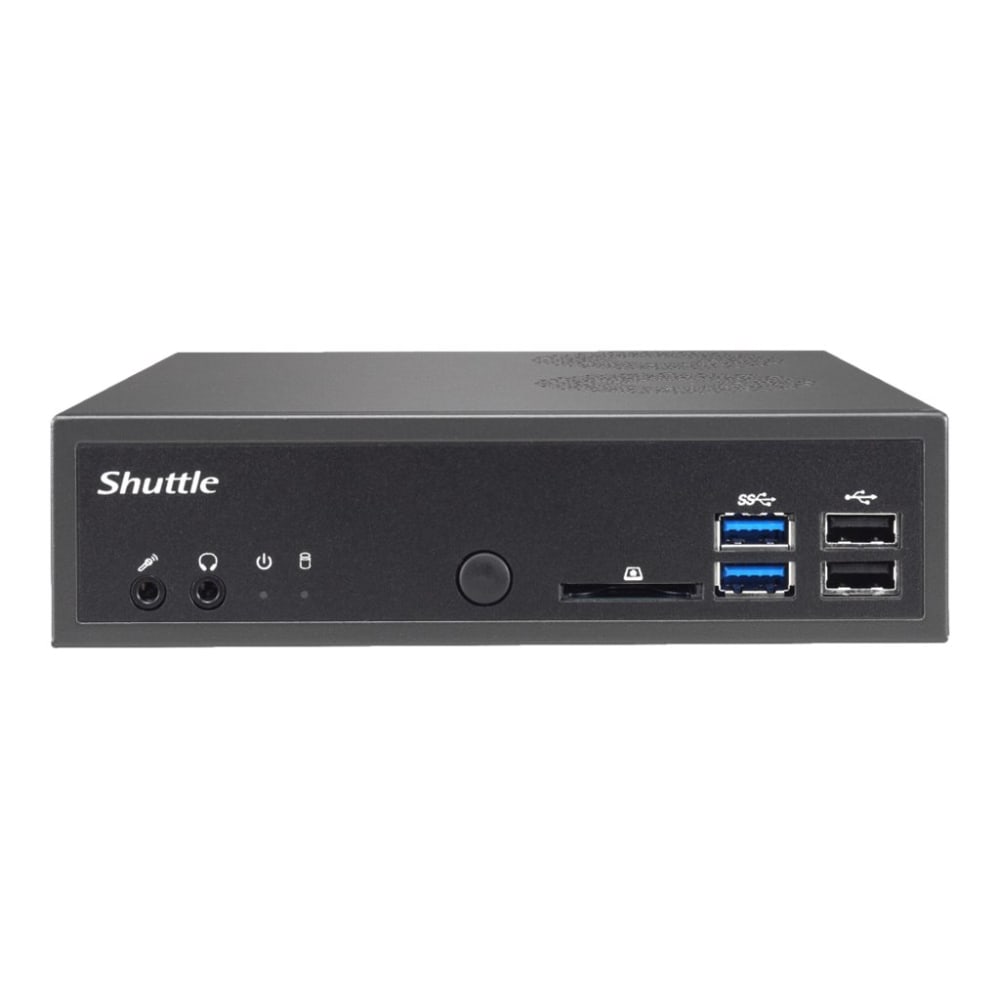 Shuttle XPC slim DQ170 Barebone System Slim PC - Intel Q170 Chipset - Socket H4 LGA-1151 - 32 GB DDR3L SDRAM DDR3L-1600/PC3-12800 Maximum RAM Support - Serial ATA/600 - Intel Integrated - 1 x Total Bays - 1 2.5in Bay(s) - 2 x Total Expansion Slots MPN:DQ1