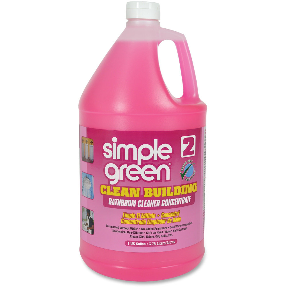 Simple Green Clean Building Bathroom Cleaner - For Bathroom - Concentrate - Liquid - 128 fl oz (4 quart) - 2 / Carton - Non-flammable, Fragrance-free - Pink (Min Order Qty 2) MPN:11101CT