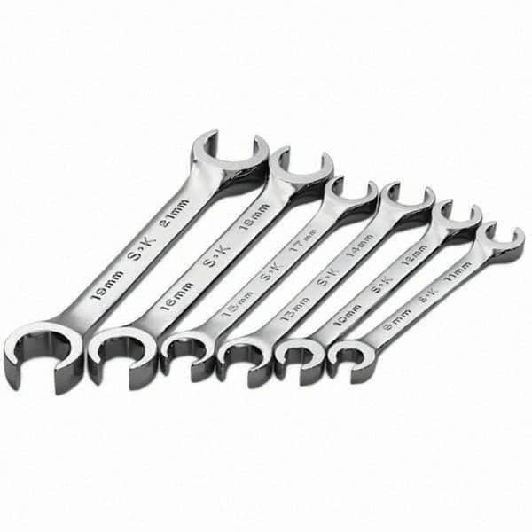 Flare Nut Wrench Set: 6 Pc, Metric MPN:376