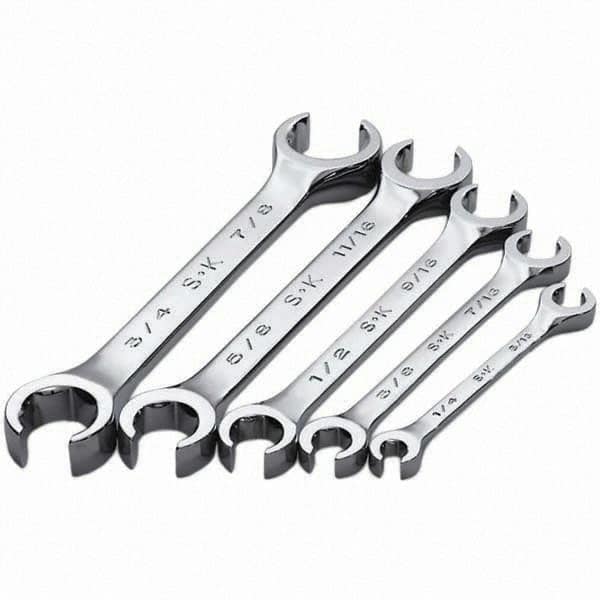 Flare Nut Wrench Set: 5 Pc, 1/4 x 5/16