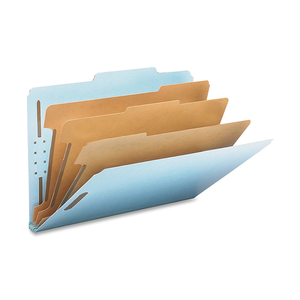 Smead Classification Folders, Top-Tab With SafeSHIELD Coated Fasteners, 3 Dividers, 3in Expansion, Legal Size, 50% Recycled, Blue, Box Of 10 MPN:19094