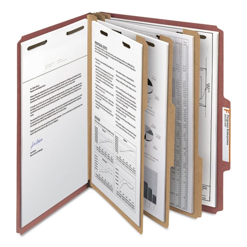 Smead Pressboard Colored Classification Folders, 3in Expansion, Letter Size, Red, Box Of 10 Folders MPN:SMD14099
