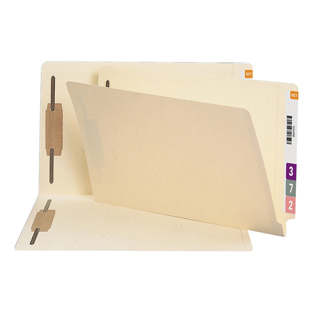 Smead End-Tab Folders With Fastener, Straight Cut, Legal Size, Manila, Pack Of 50 (Min Order Qty 2) MPN:2BET2-150C-1&3