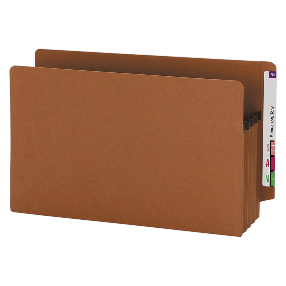Smead End-Tab Extra-Wide File Pockets, 3-1/2in Expansion, Extra-Wide Legal Size, 100% Recycled, Redrope, Pack Of 25 MPN:73611