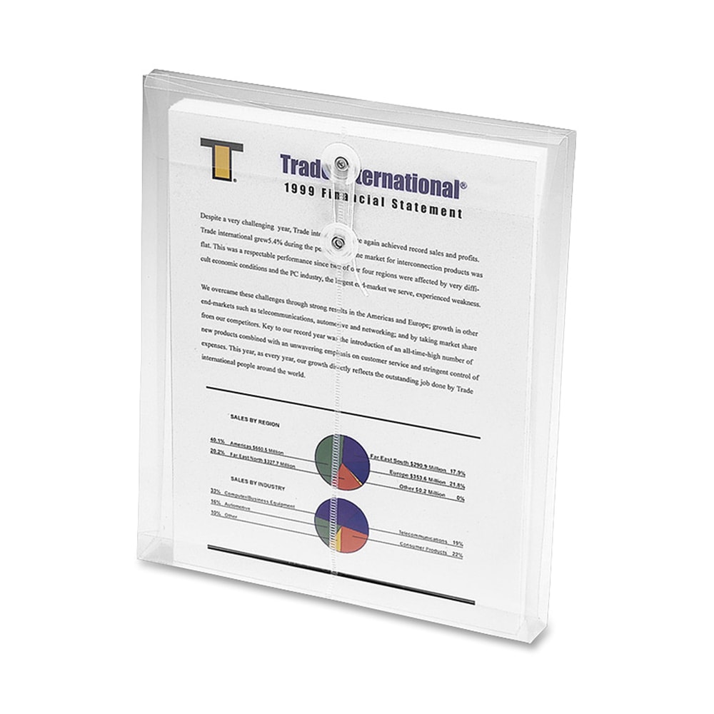 Smead Heavy-Duty Polypropylene Envelopes, Letter Size, Clear, Pack of 5 (Min Order Qty 7) MPN:89540