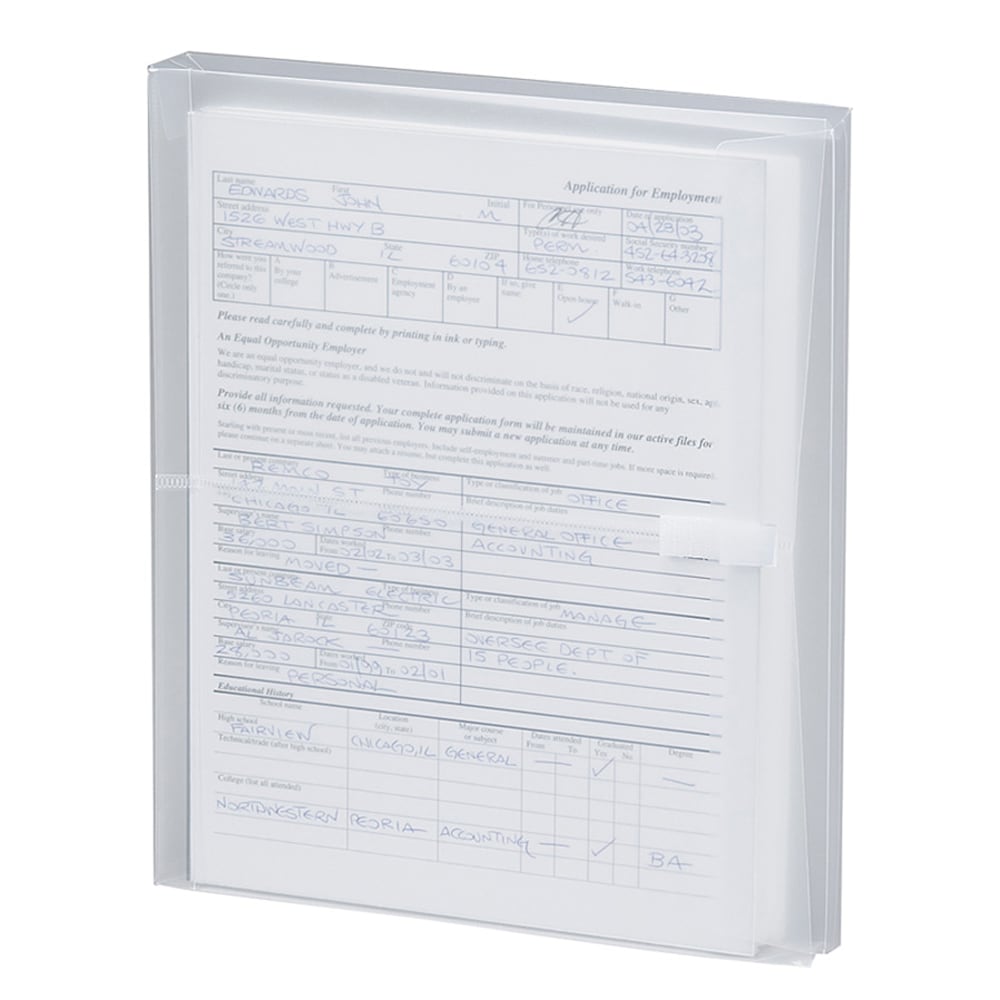 Smead Poly Envelopes, Letter Size, Side Opening, Clear, Pack Of 5 (Min Order Qty 8) MPN:89661