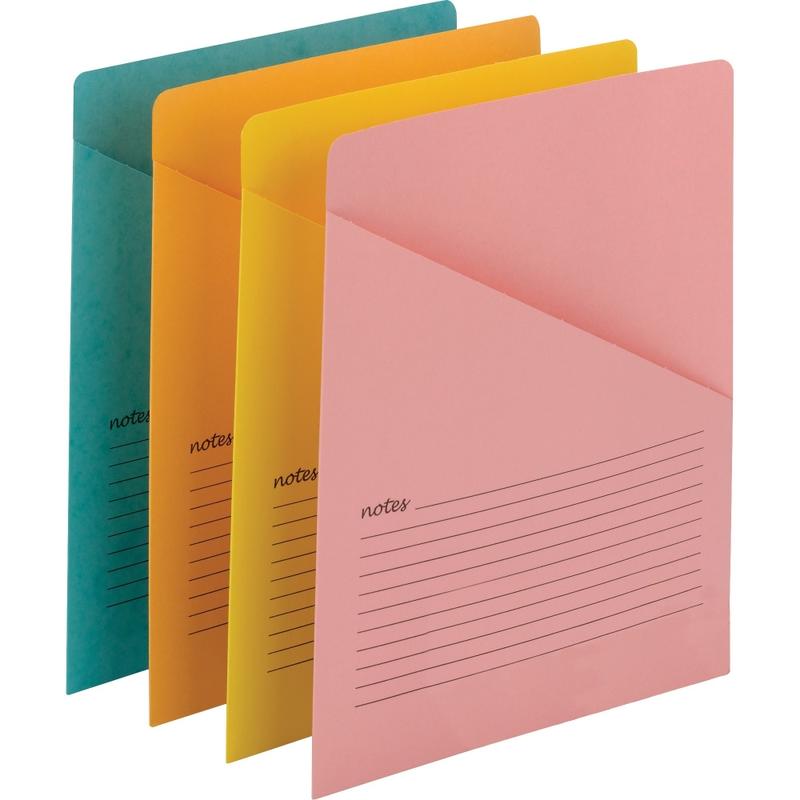 Smead Organized Up Recycled File Jacket - Aqua, Goldenrod, Pink, Yellow - 10% Recycled - 12 / Pack (Min Order Qty 4) MPN:75427
