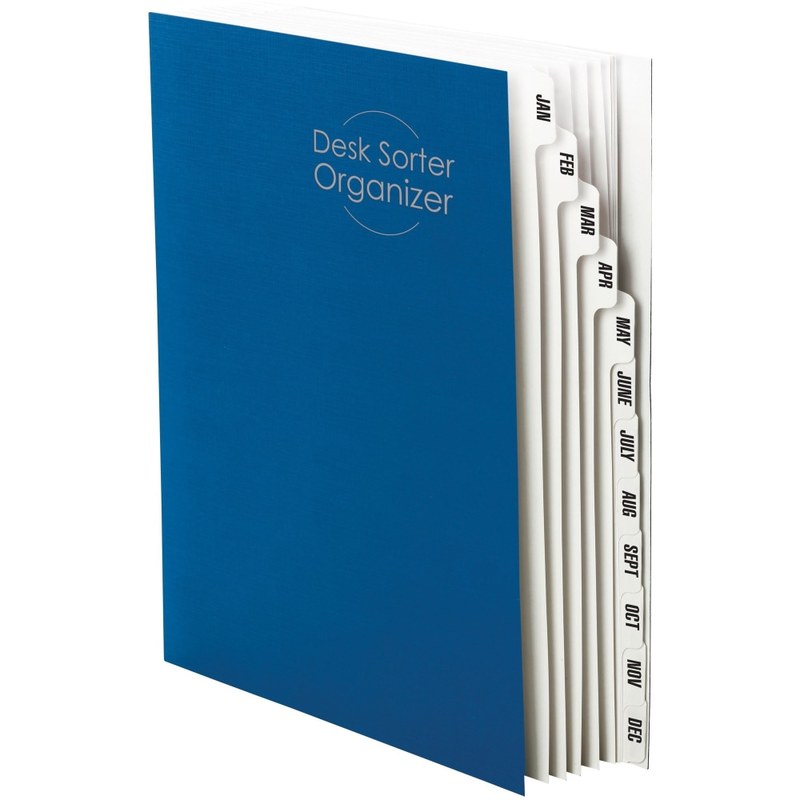 Smead Letter Recycled Organizer Folder - 8 1/2in x 11in - 12 Divider(s) - Blue - 35% Recycled - 1 Each (Min Order Qty 3) MPN:89286