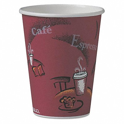 Disposable Hot Cup 12 oz MaroonPK50 MPN:412SIN-0041
